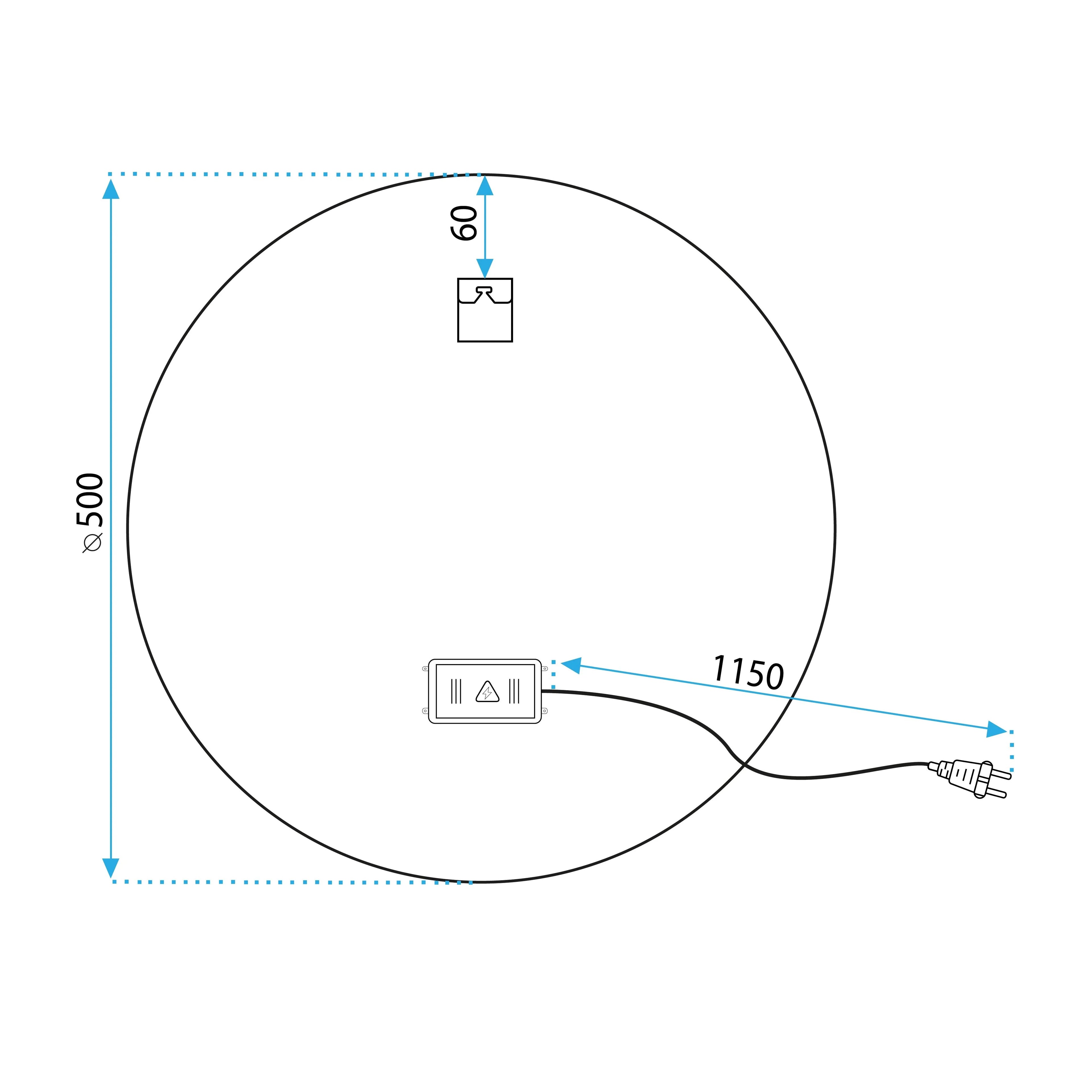 Zrkadlo LED 50cm FFJ50  8
