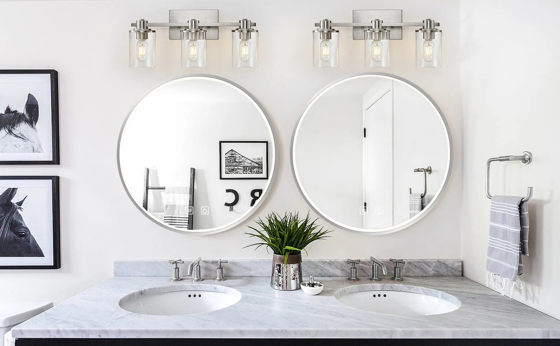 Zrkadlo LED 70cm MMJ BRUSH SILVER  8