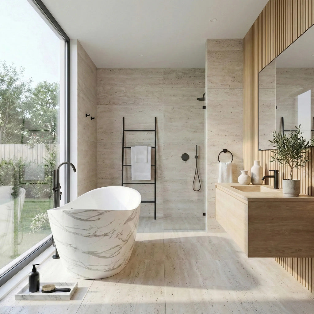 Voľne stojaca akrylátová vaňa Ferrano Slim Nature 170 Kartáčované zlato krytka zátky 8