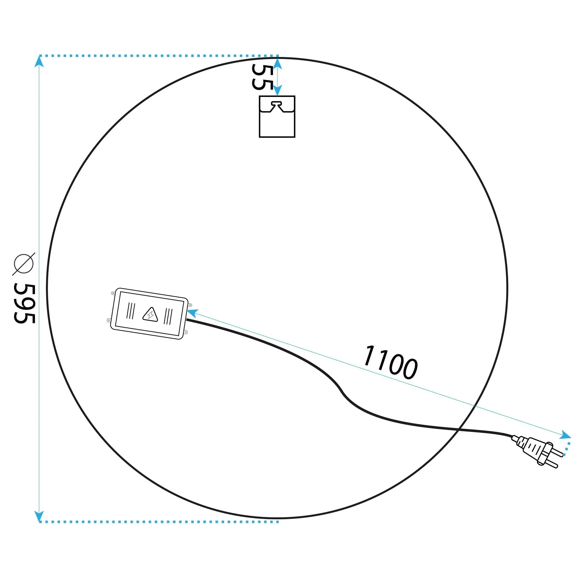 Zrkadlo LED 60cm H108  8