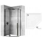 Sprchovací kút REA DIAMOND 90x90 - matná čierna S detským bazénom Diamond black 8