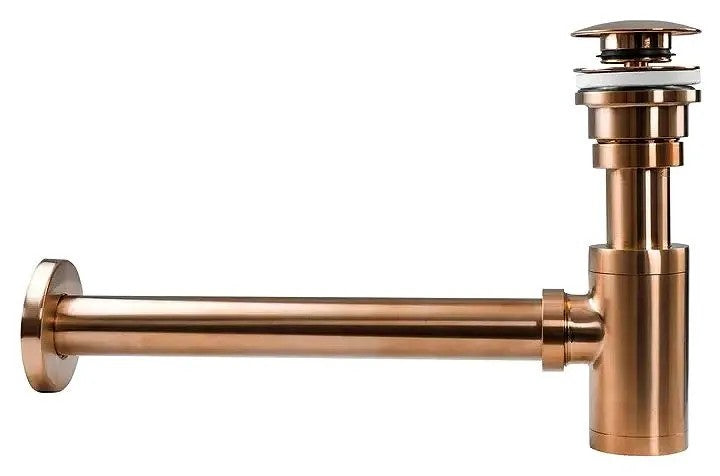 Umyvadlový sifon s univerzální výpustí click-clack - REA COPPER MAT  8