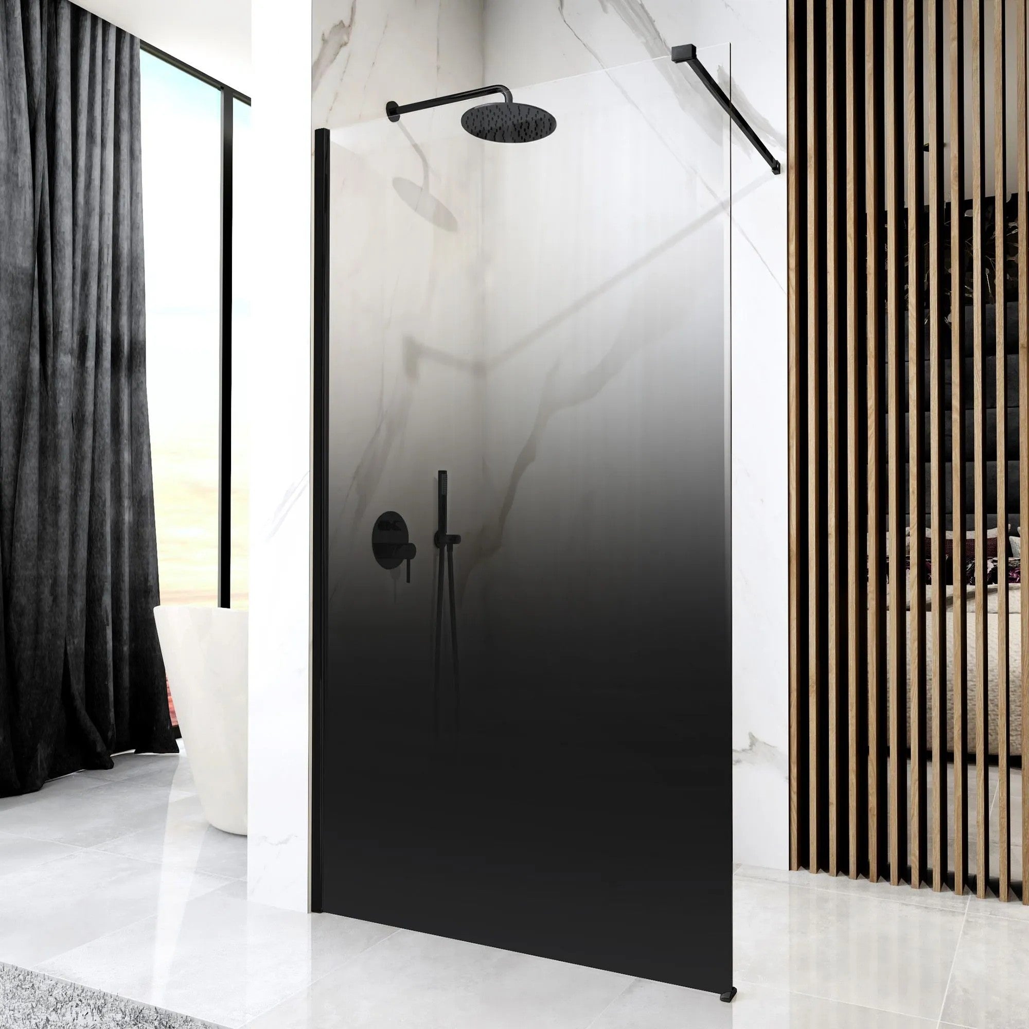 Sprchová zástena Rea Aero Ombre Black/Black 110  8