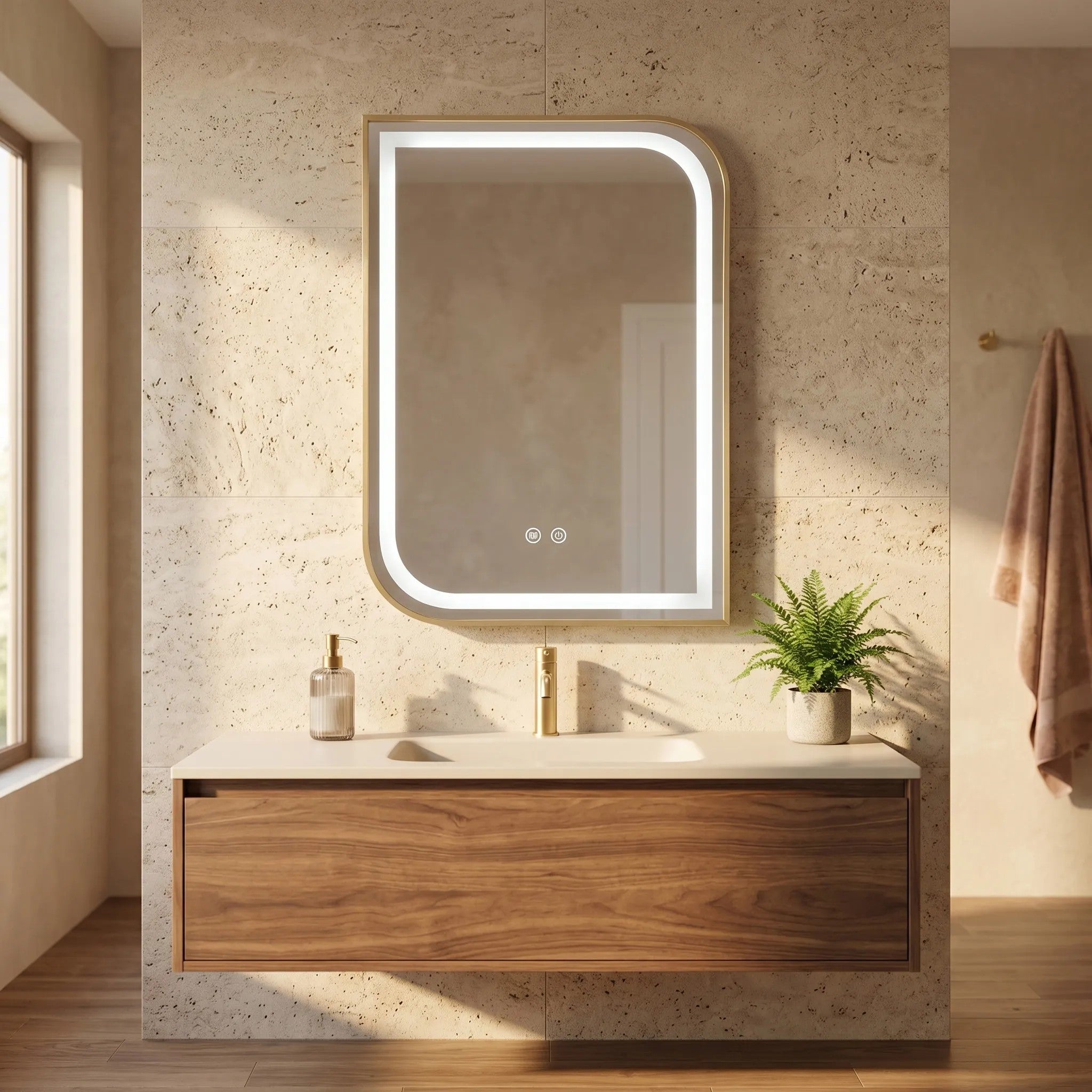 Zrkadlo LED ZONE 80X60  GOLD BRUSH  8