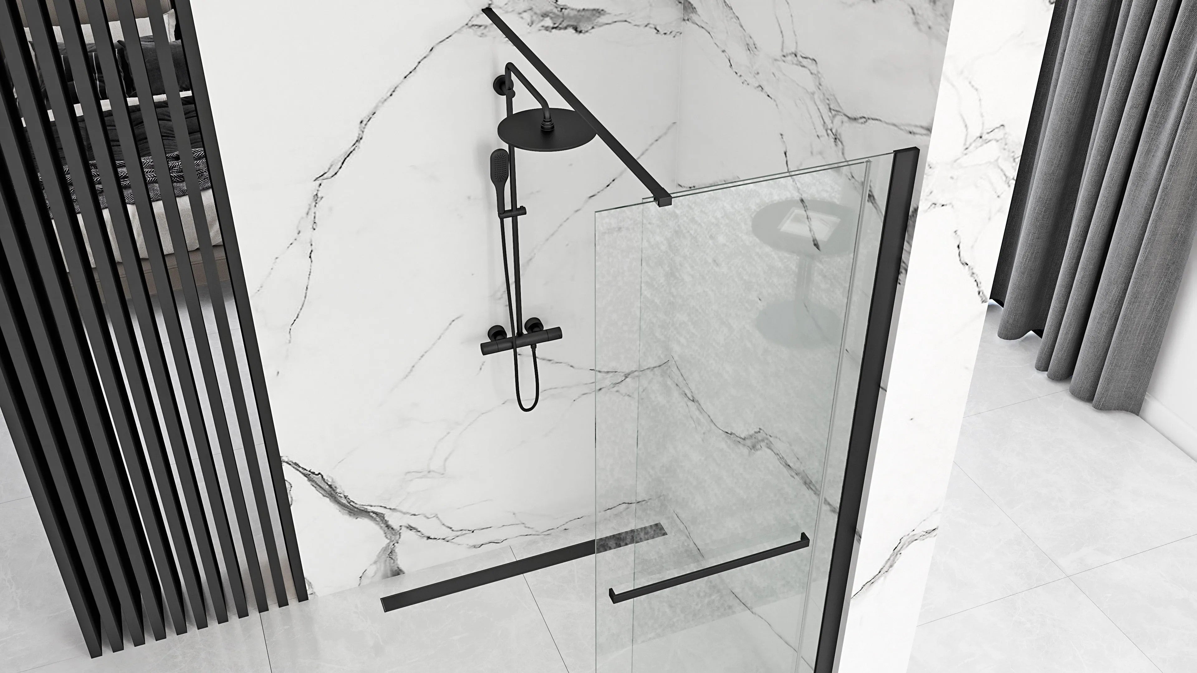 Sprchová zástena REA CORTIS 120 - čierna  8