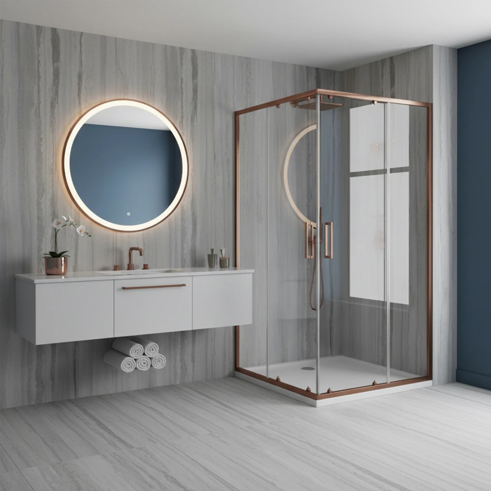 Sprchovací kút REA City 80x100 Brush Copper S detským bazénom Savoy 8