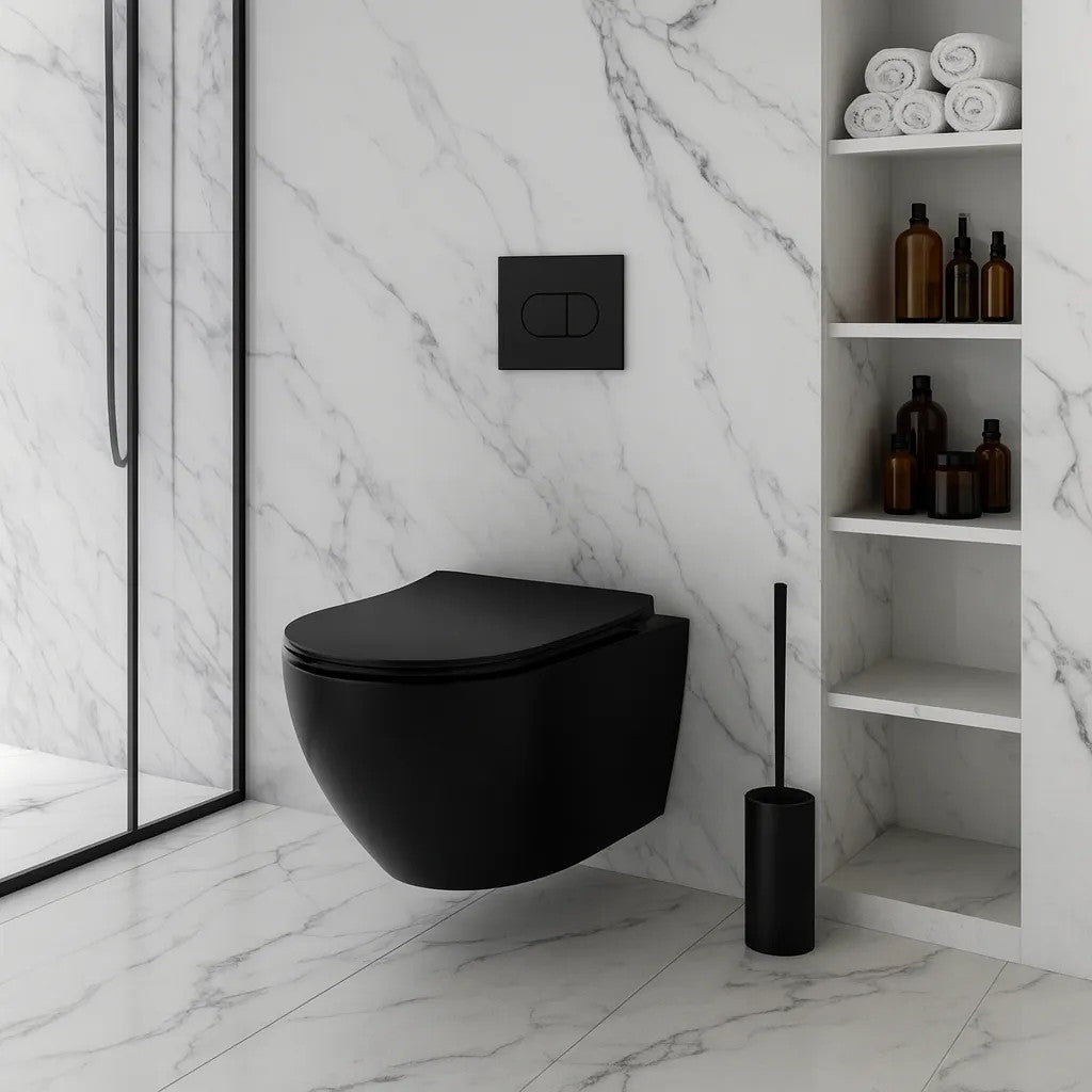 Závesné WC Rea Carlo Mini Tornado NF BLACK MATT  8
