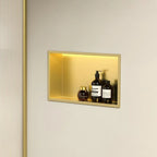 VSTAVANÁ KÚPEĽŇOVÁ POLICA LED 30x45 brush gold  8