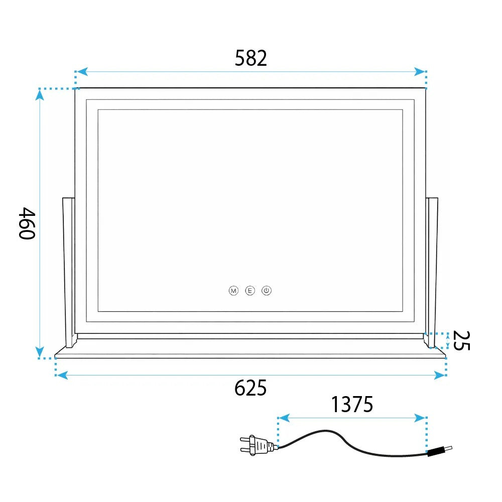 Zrkadlo LED STUDIO White 58x45  8