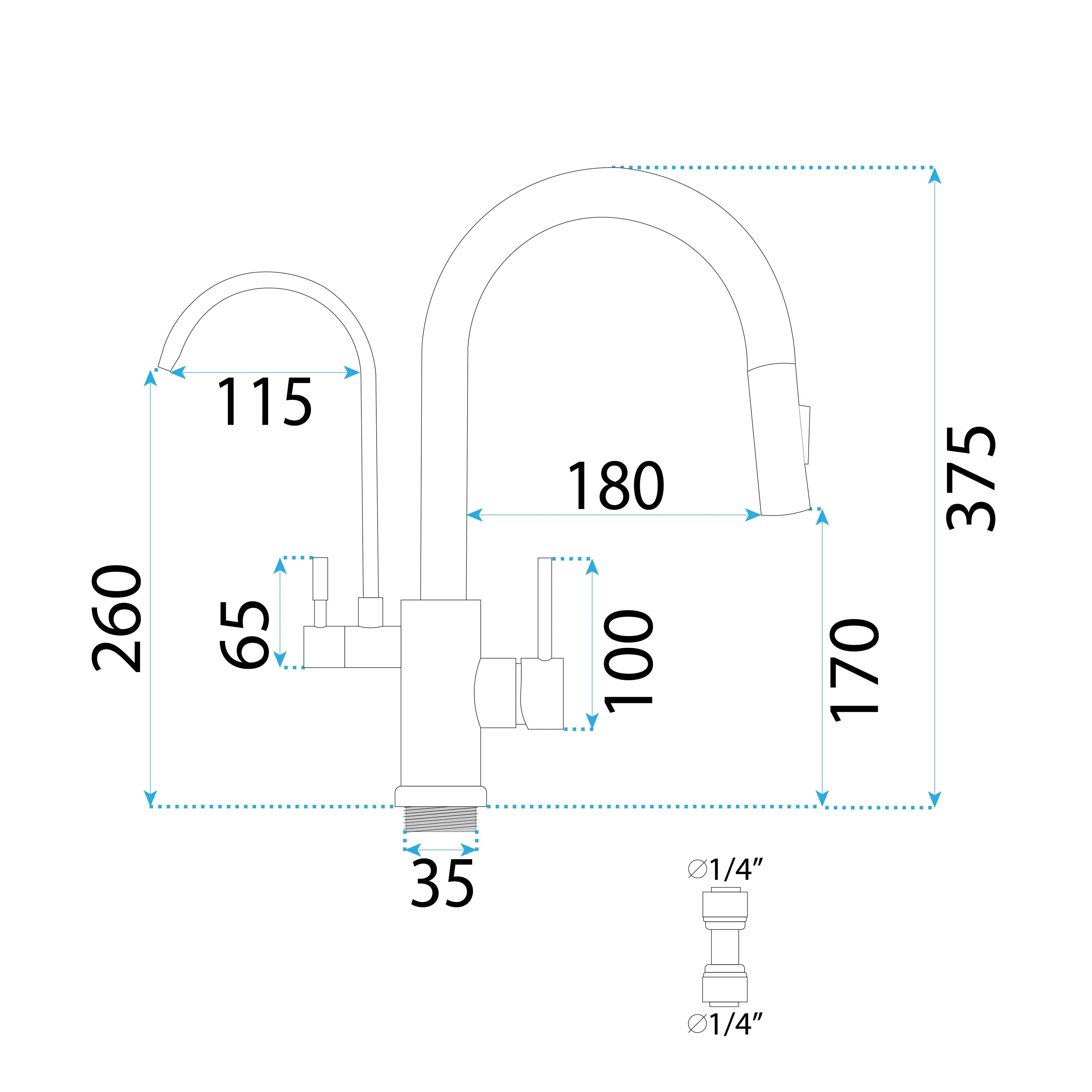 Kuchynská batéria Rea Eco Fresh black mat  8