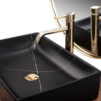 Umývadlo na dosku REA Inga Black Marble Mat  8