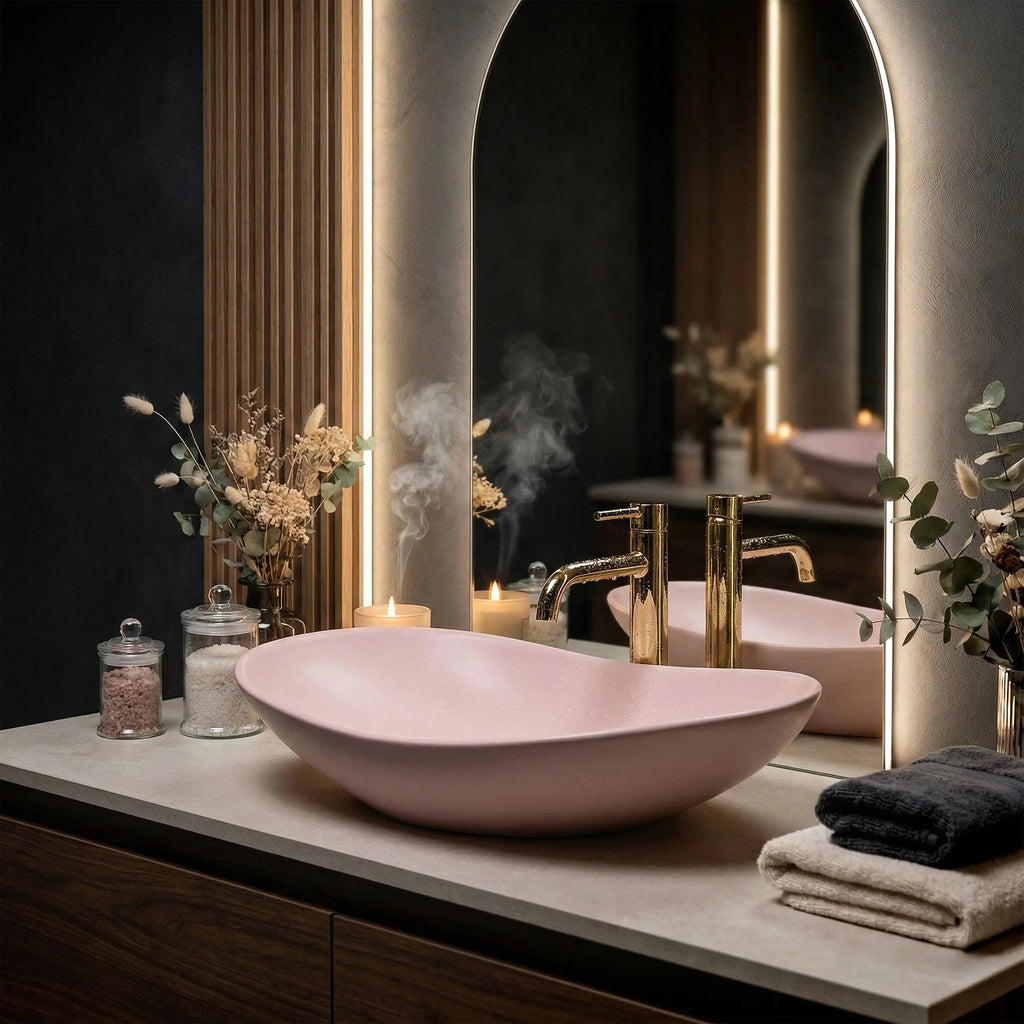 Umývadlo na dosku REA ROYAL Powder Pink Matt  8