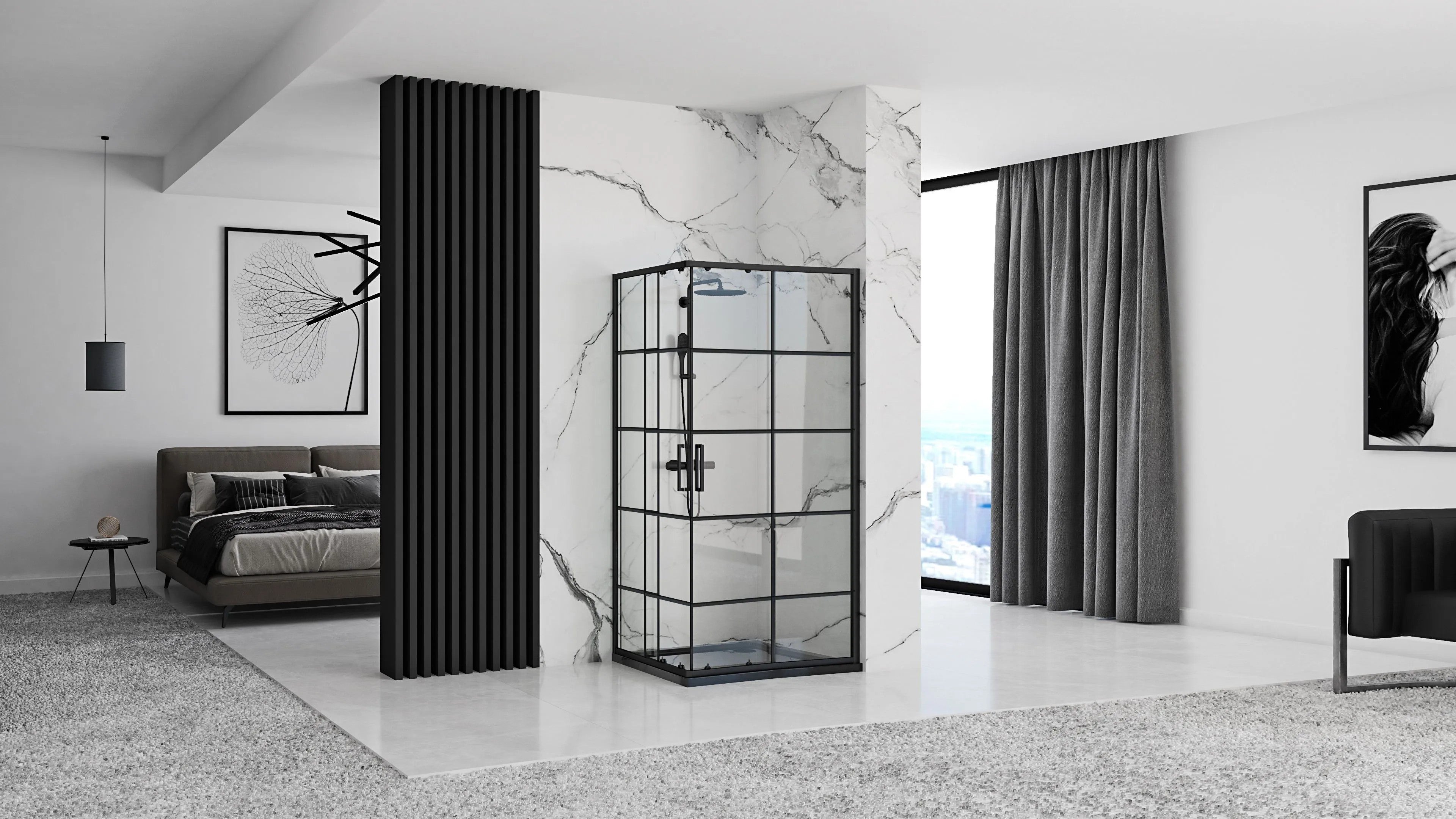 Sprchovací kút REA CONCEPT 80x100 - čierny S detským bazénom Savoy 8