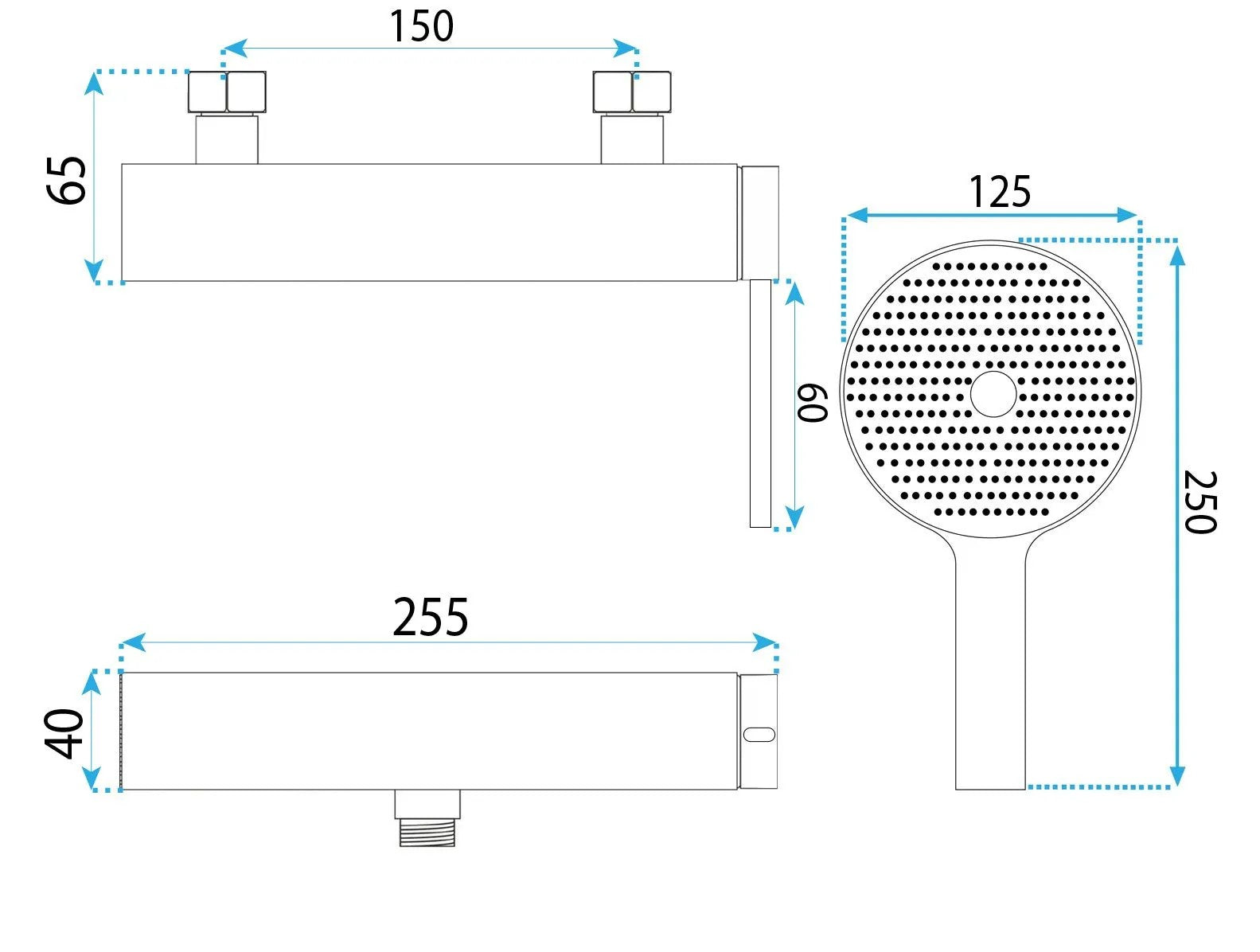 Sprchová batéria REA Rivo Brush Nickel  8