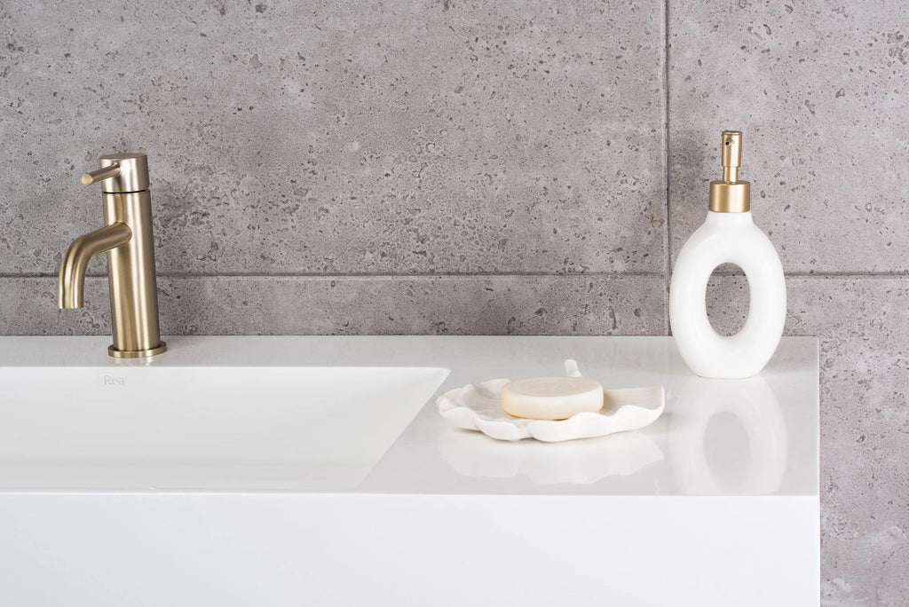 Umývadlo REA Archi 75 CM White na dosku - konglomerát  8