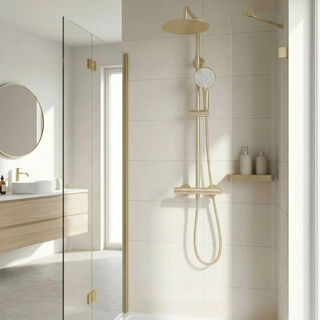 Sprchová súprava bez výtoku s termostatom Rea Lungo Gold Brush  8