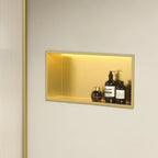 VSTAVANÁ KÚPEĽŇOVÁ POLICA LED 30x60 brush gold  8