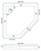 Sprchovací kút REA DIAMOND 90x90 COPPER BRUSH S detským bazénom Diamond 8