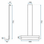 Polička TORI Nickel brushed INOX  8