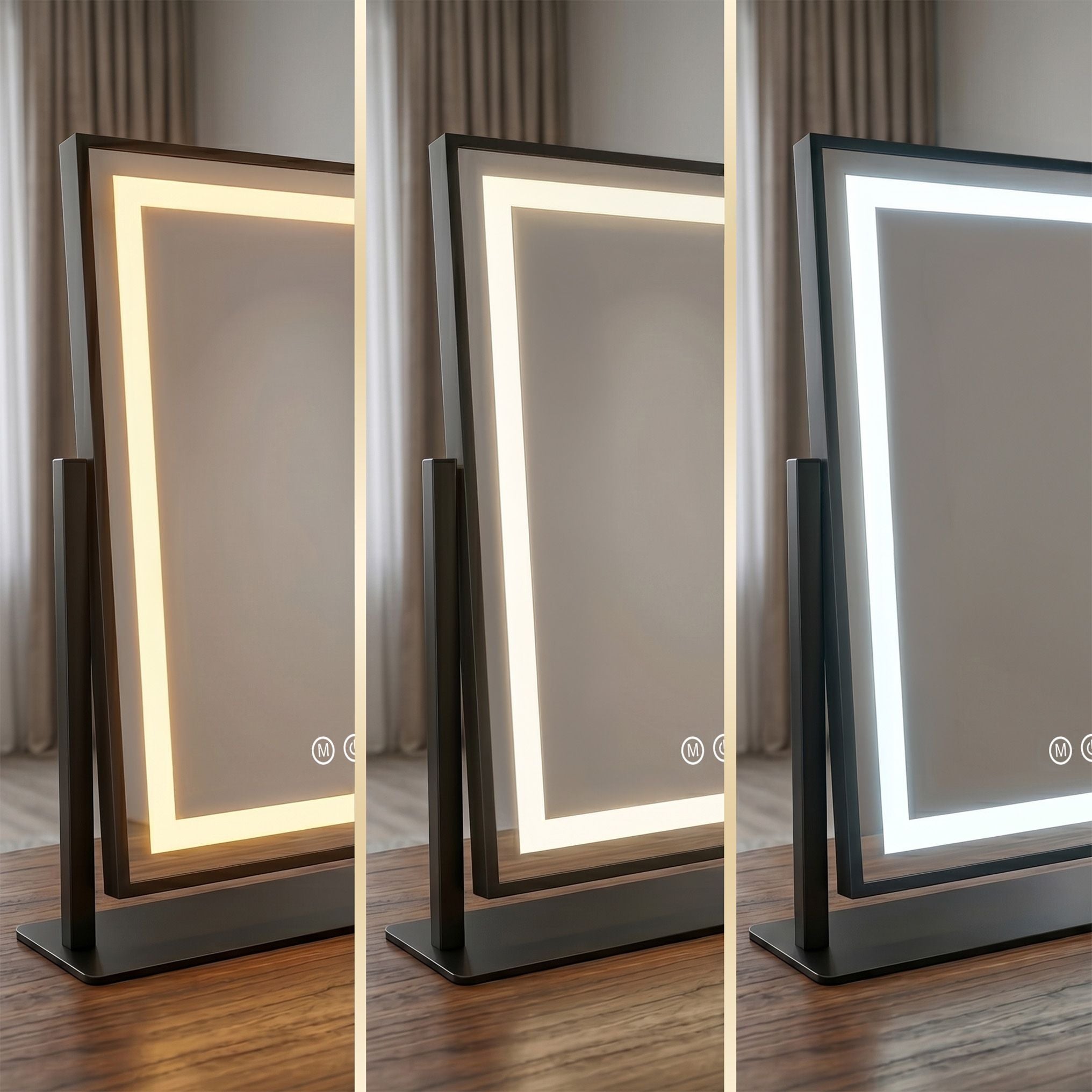 Zrkadlo LED LUMI Black 30x40cm  4