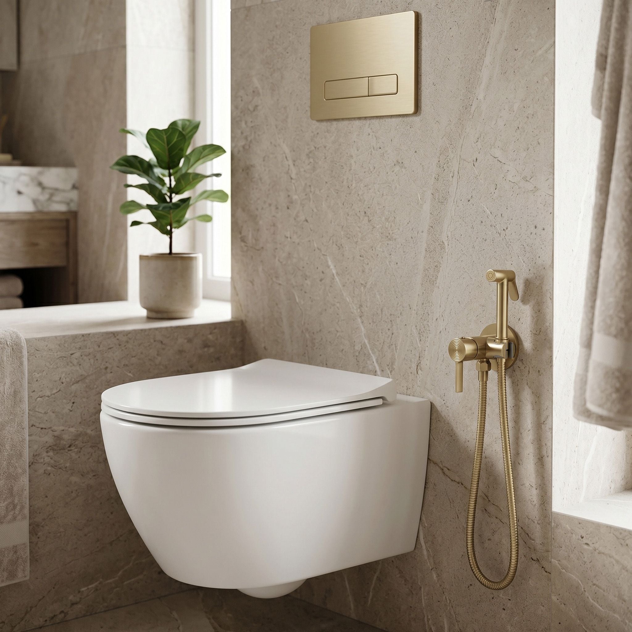 Bidetová batéria Rea Foster Brush Gold  5