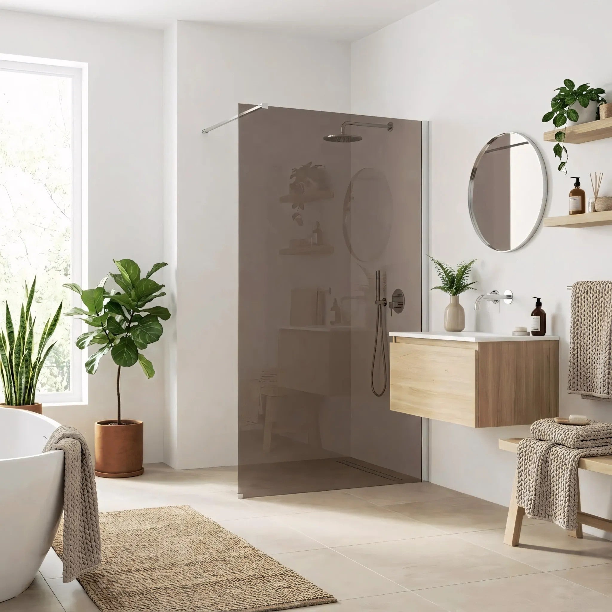 Sprchová zástena Rea Flexi Brown/ Chrome 110  9