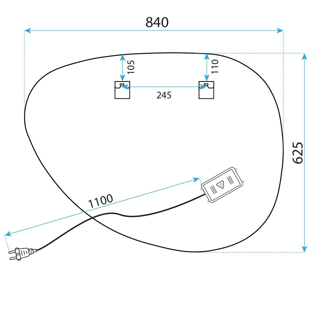 Zrkadlo LED 84x63cm H142  9