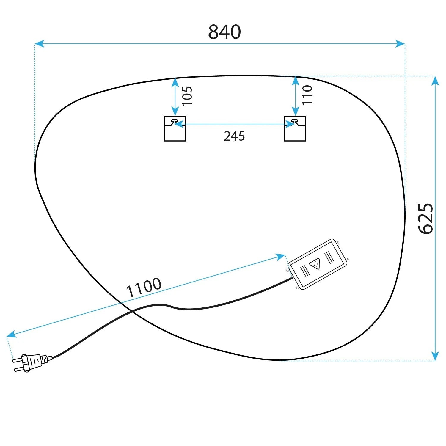 Zrkadlo LED 84x63cm H142  9