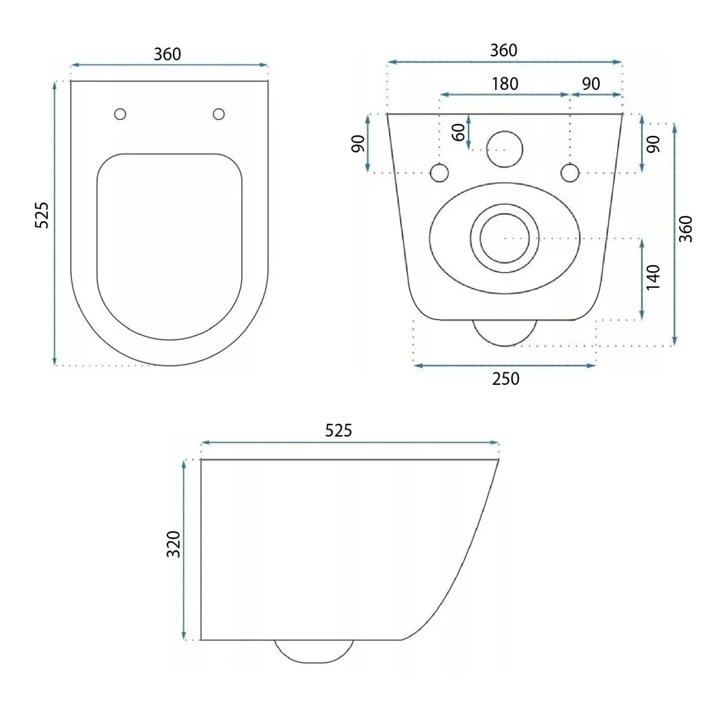 Závesné záchodová misa Rea Eddy Tornado Rimless Flat N  9