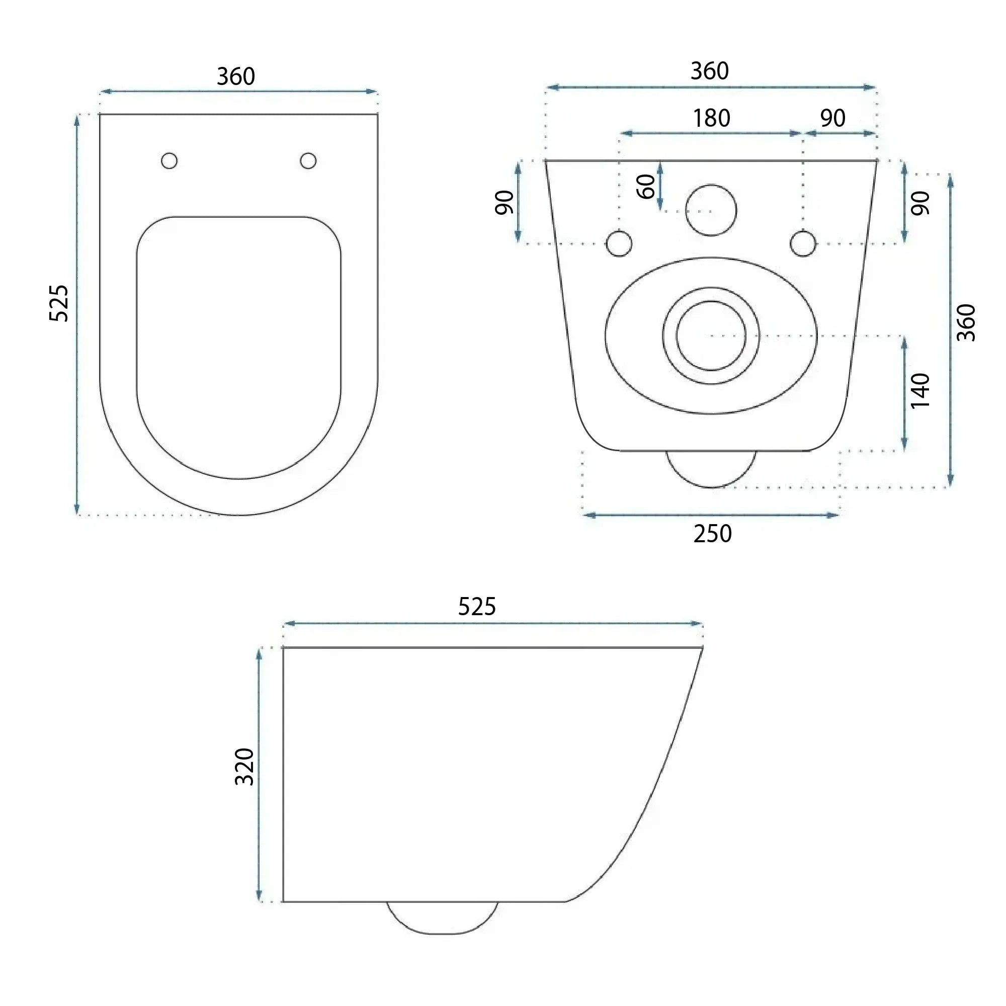 Závesné záchodová misa Rea Eddy Tornado Rimless Flat N  9