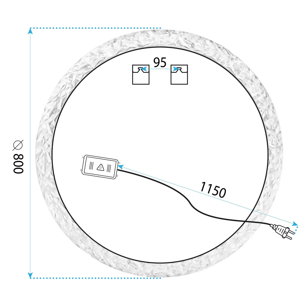Zrkadlo LED 80cm 108  9