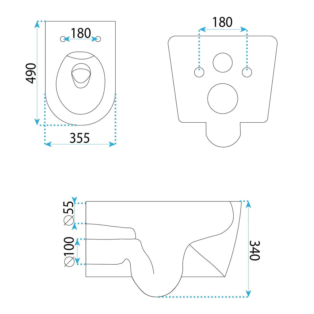 Závesná WC misa Rea Gustavo Rimless  9