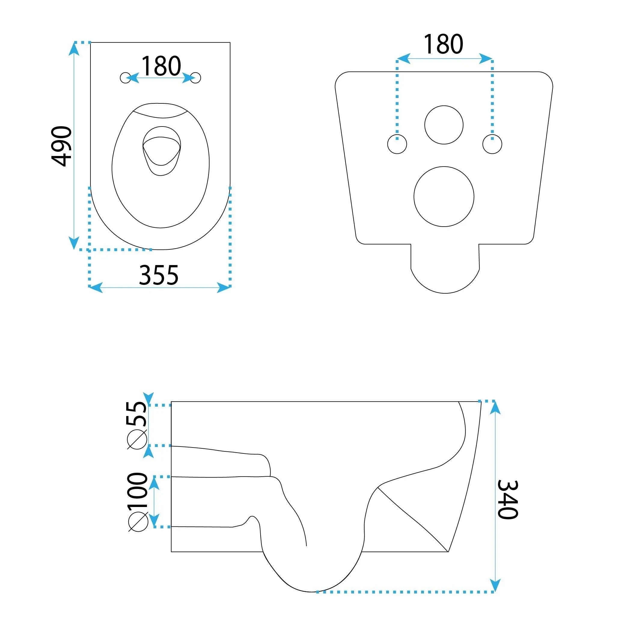 Závesná WC misa Rea Gustavo Rimless  9