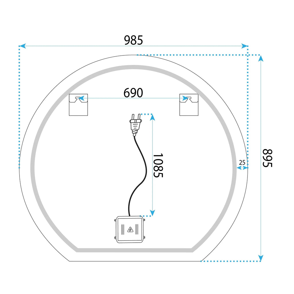 Zrkadlo LED 100cm Fabio  9