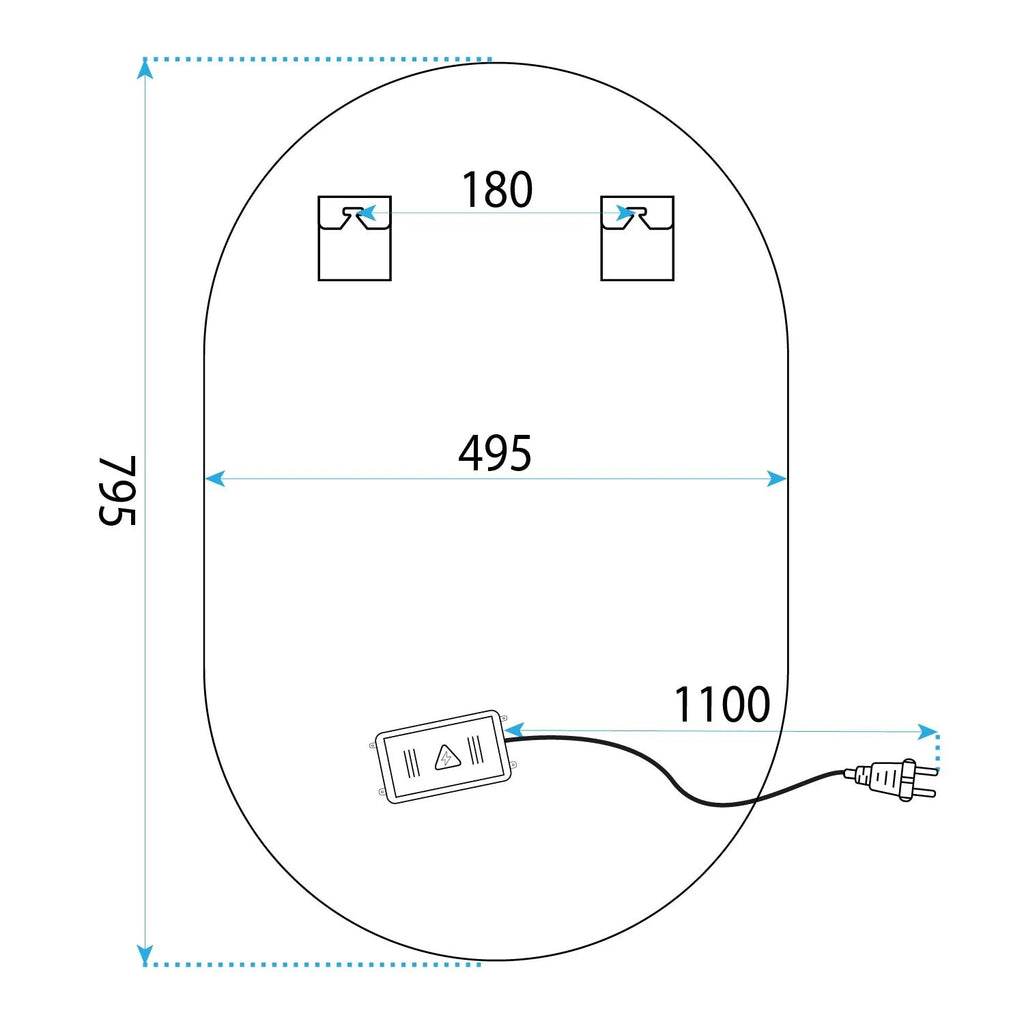 Zrkadlo LED 50x80cm S027  9