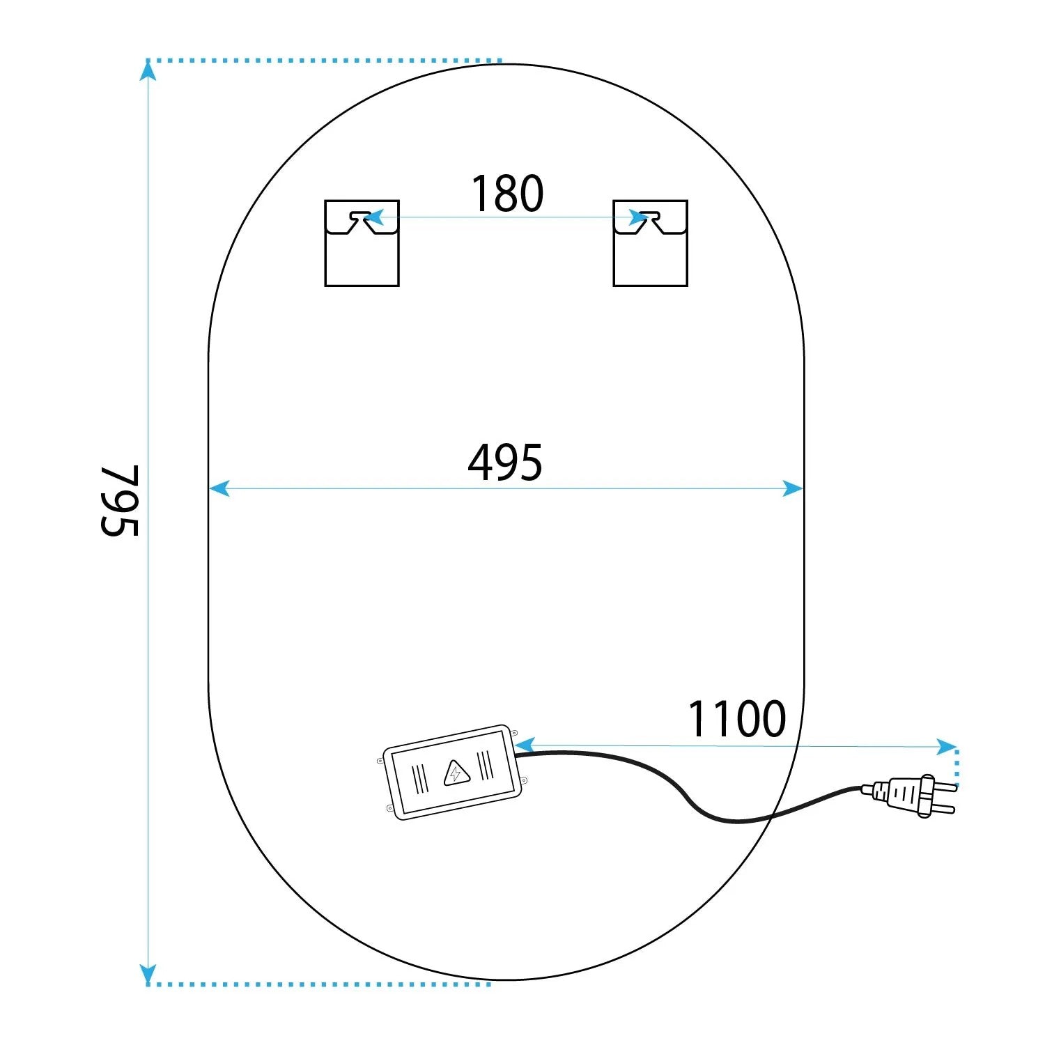 Zrkadlo LED 50x80cm S027  9