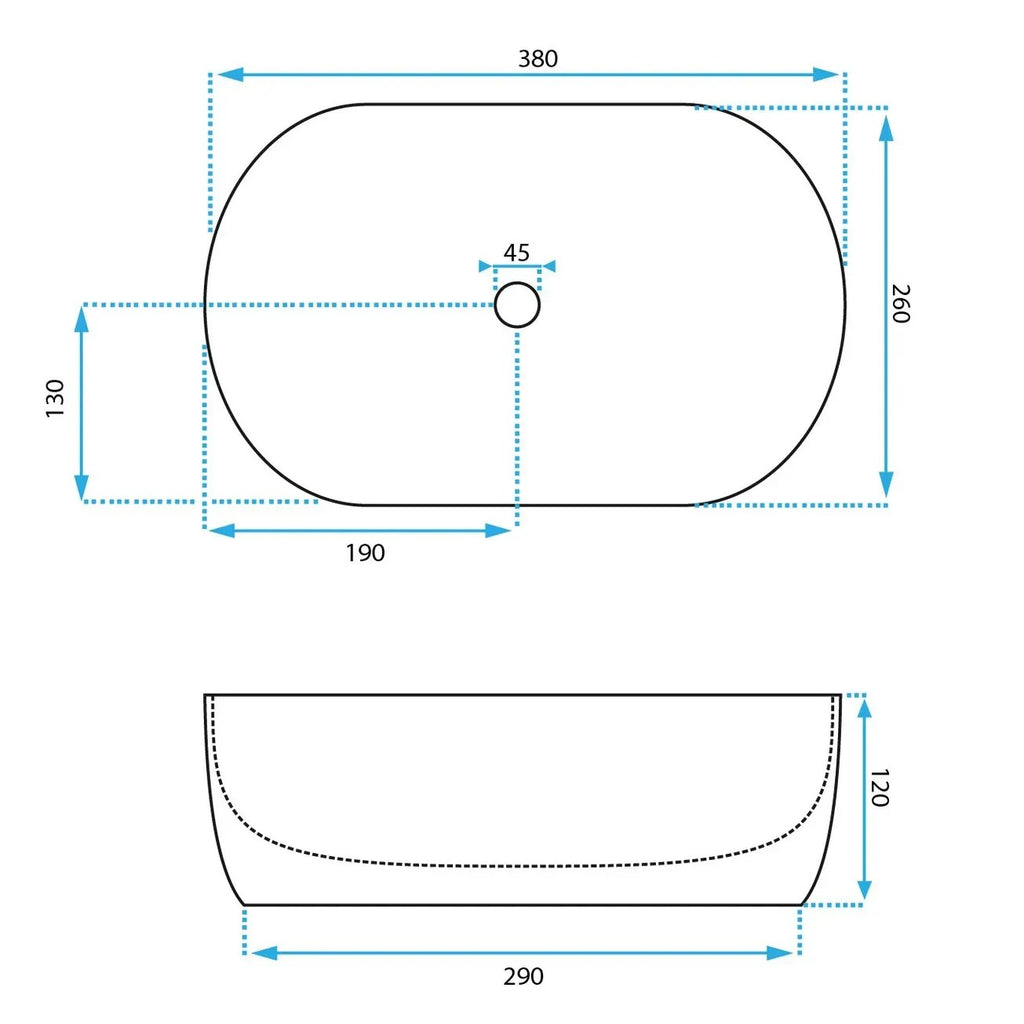 Umývadlo na dosku Rea AMELIA MINI AIAX SHINY  9