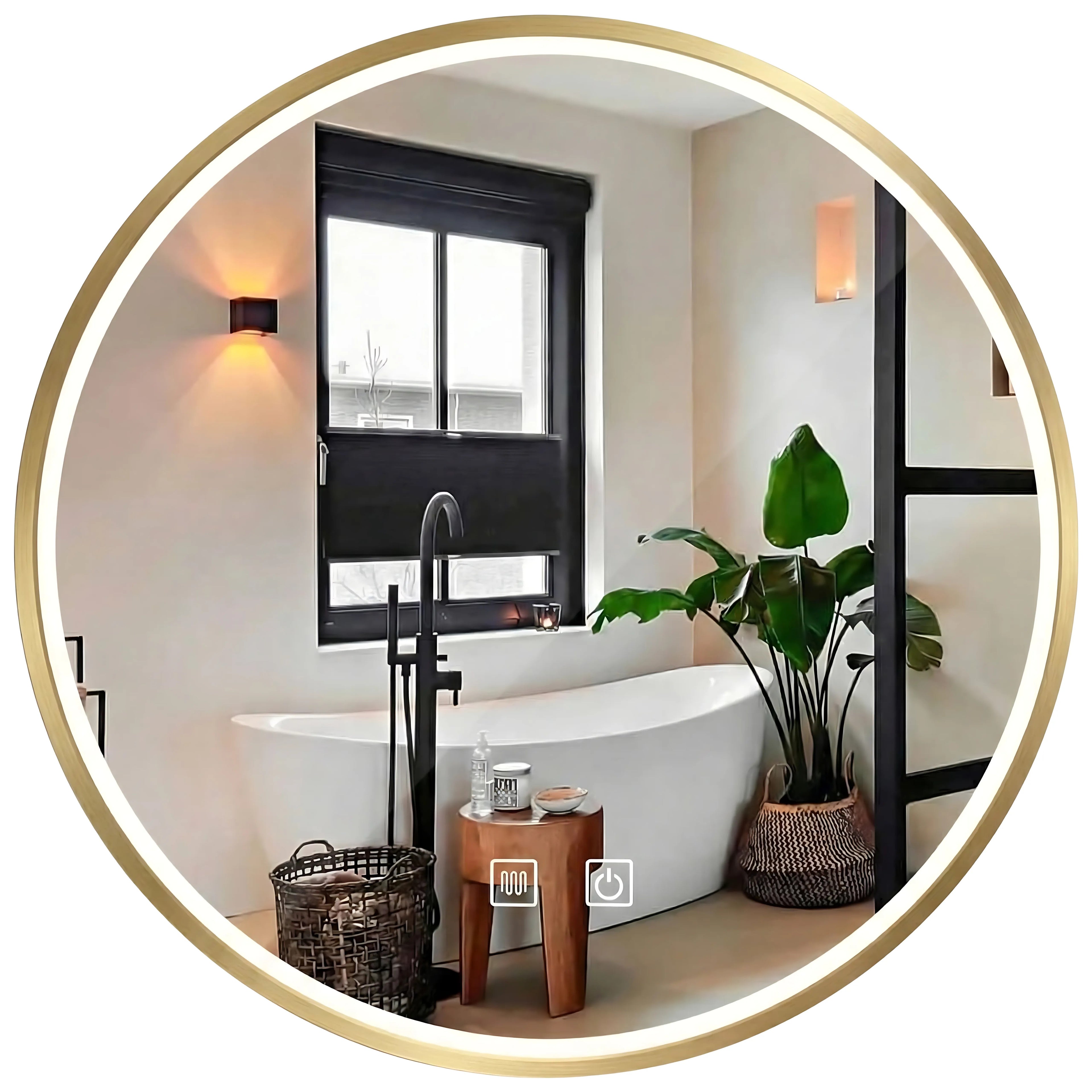 Zrkadlo LED 100cm MMJ BRUSH GOLD  9