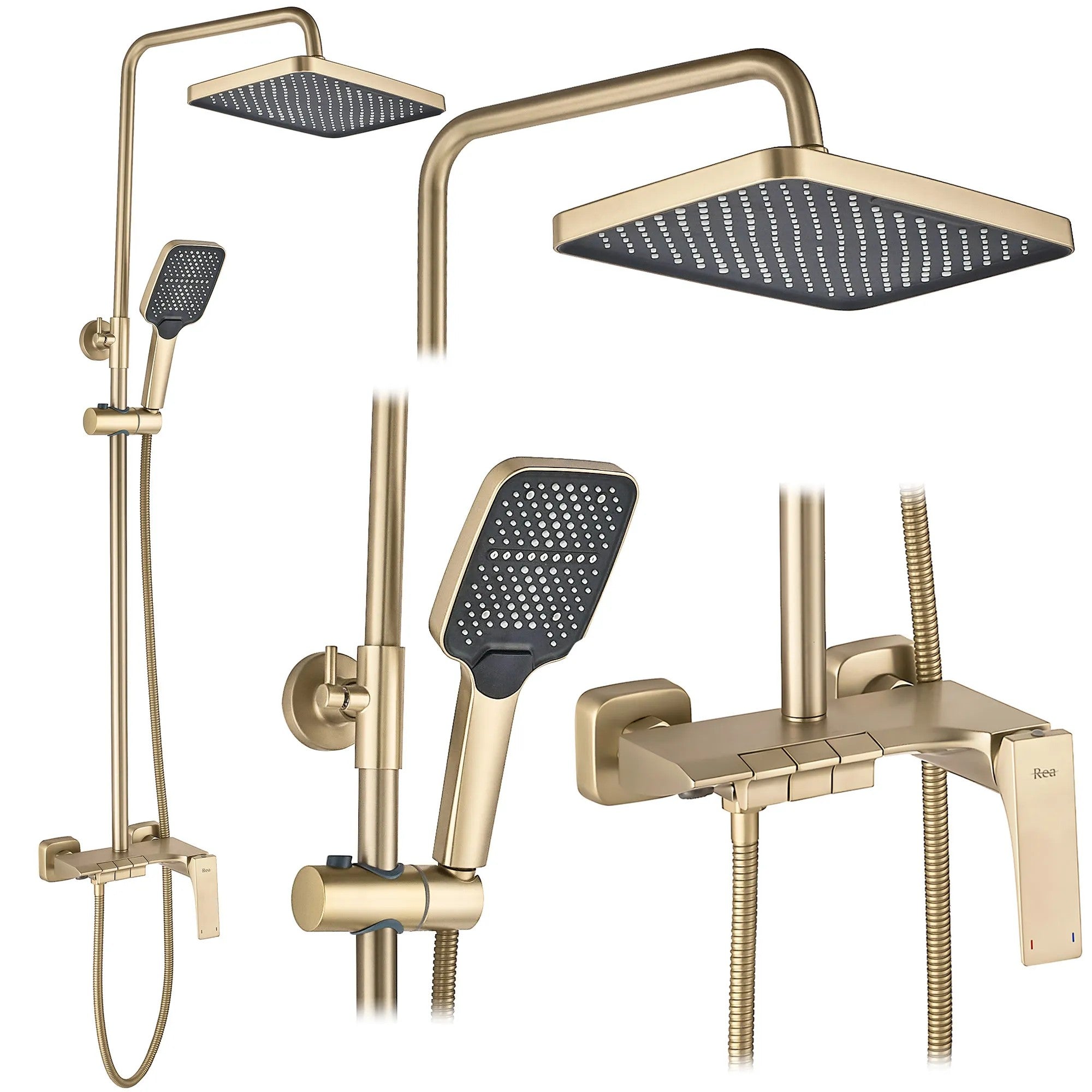 Sprchový set PREMIUM REA JOE Brush Gold  9