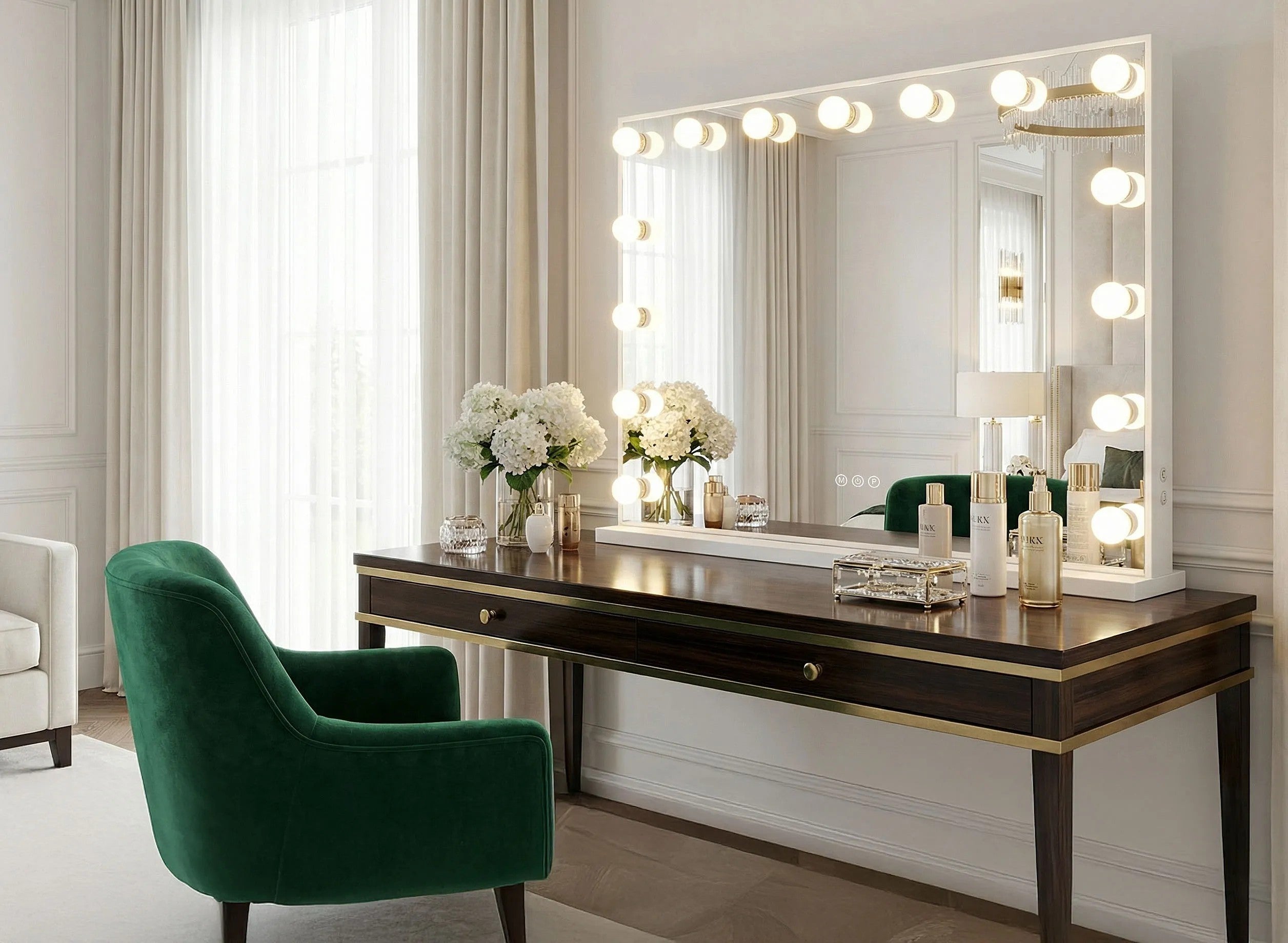 Zrkadlo LED HOLLYWOOD White 80x60  9