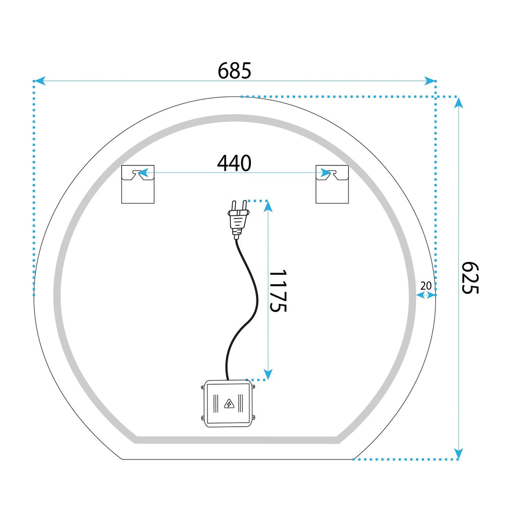 Zrkadlo LED 70cm Fabio  9