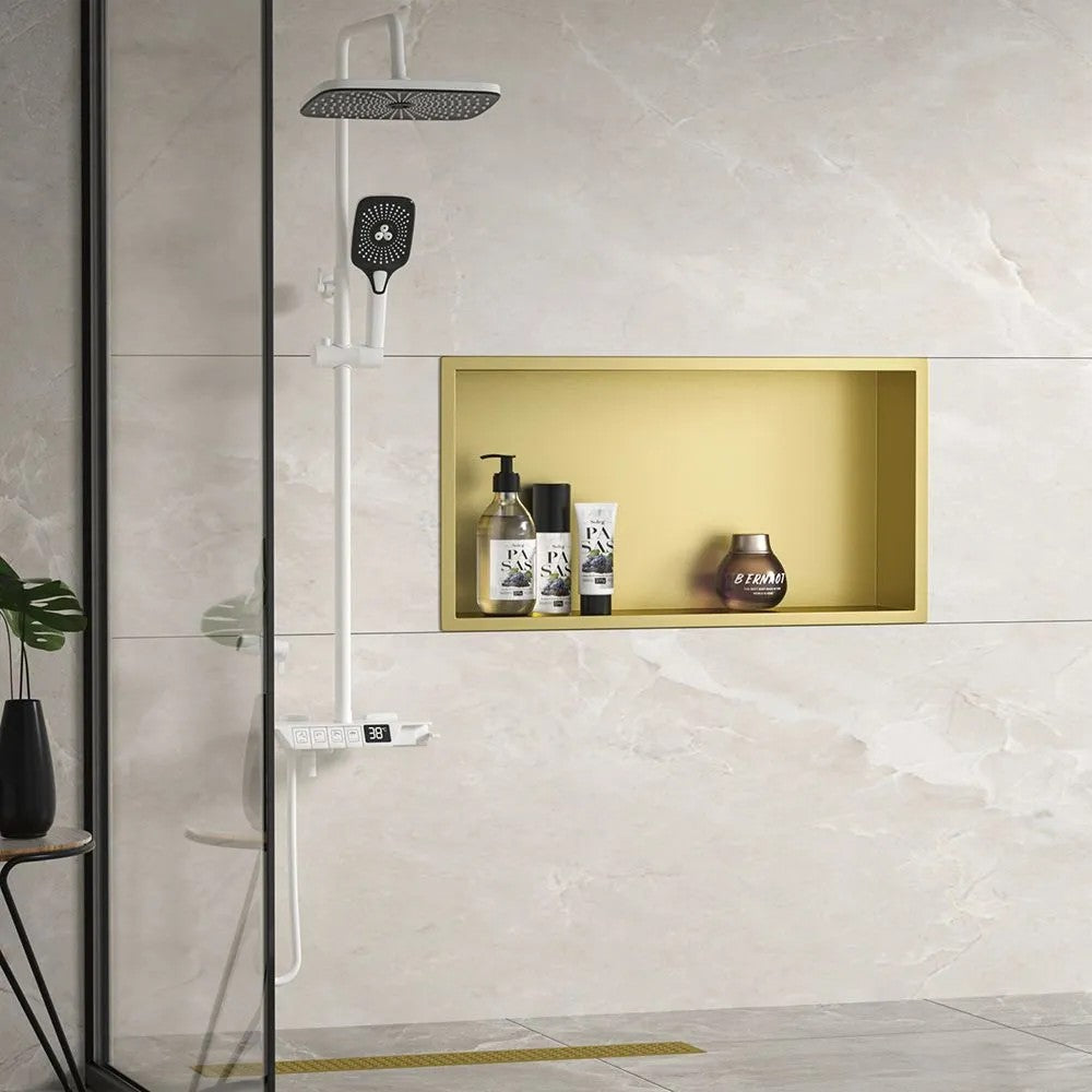 bathroom shelf 30x60 gold brush  9