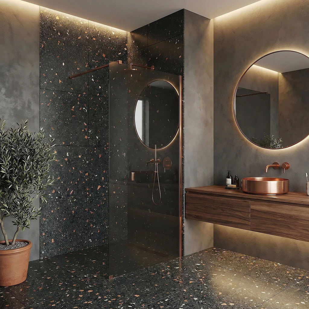 Sprchová zástena Rea Flexi Grey / Brush Copper 110  9
