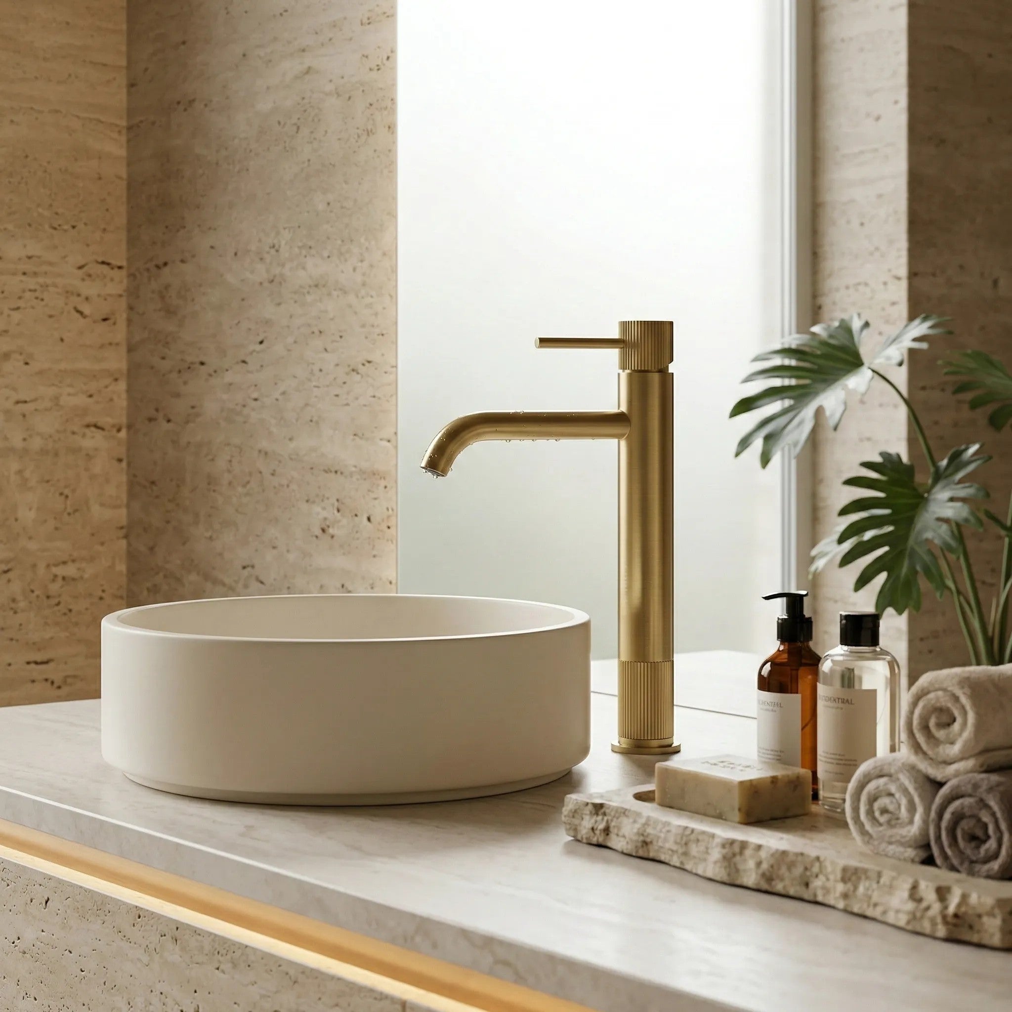 Kúpeľňová batéria Rea Lungo Stripe Brush Gold  9