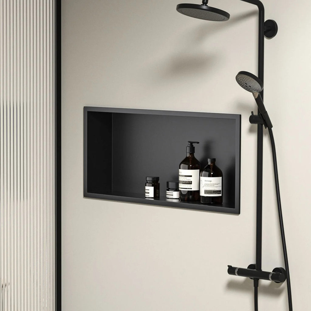 bathroom shelf 30x60 black matt  9