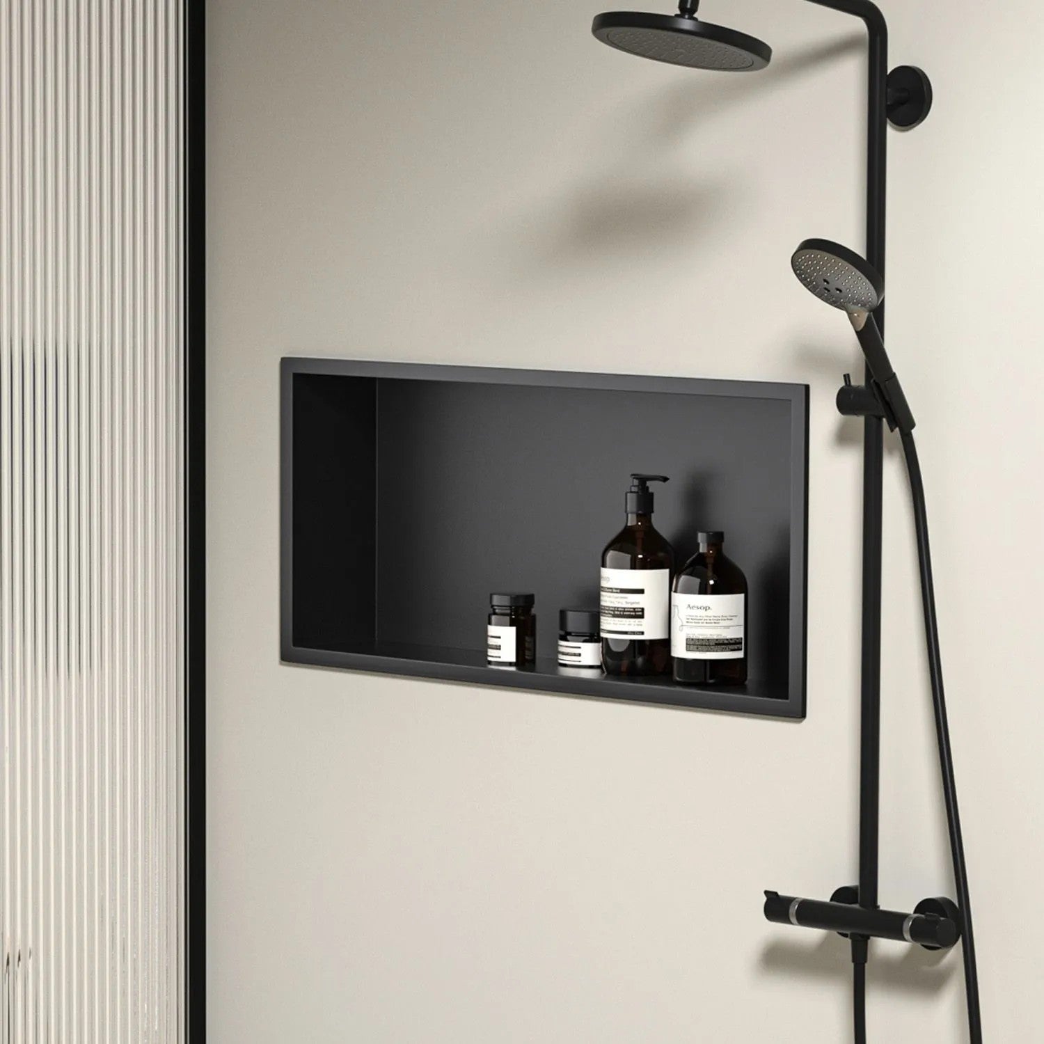 bathroom shelf 30x60 black matt  9