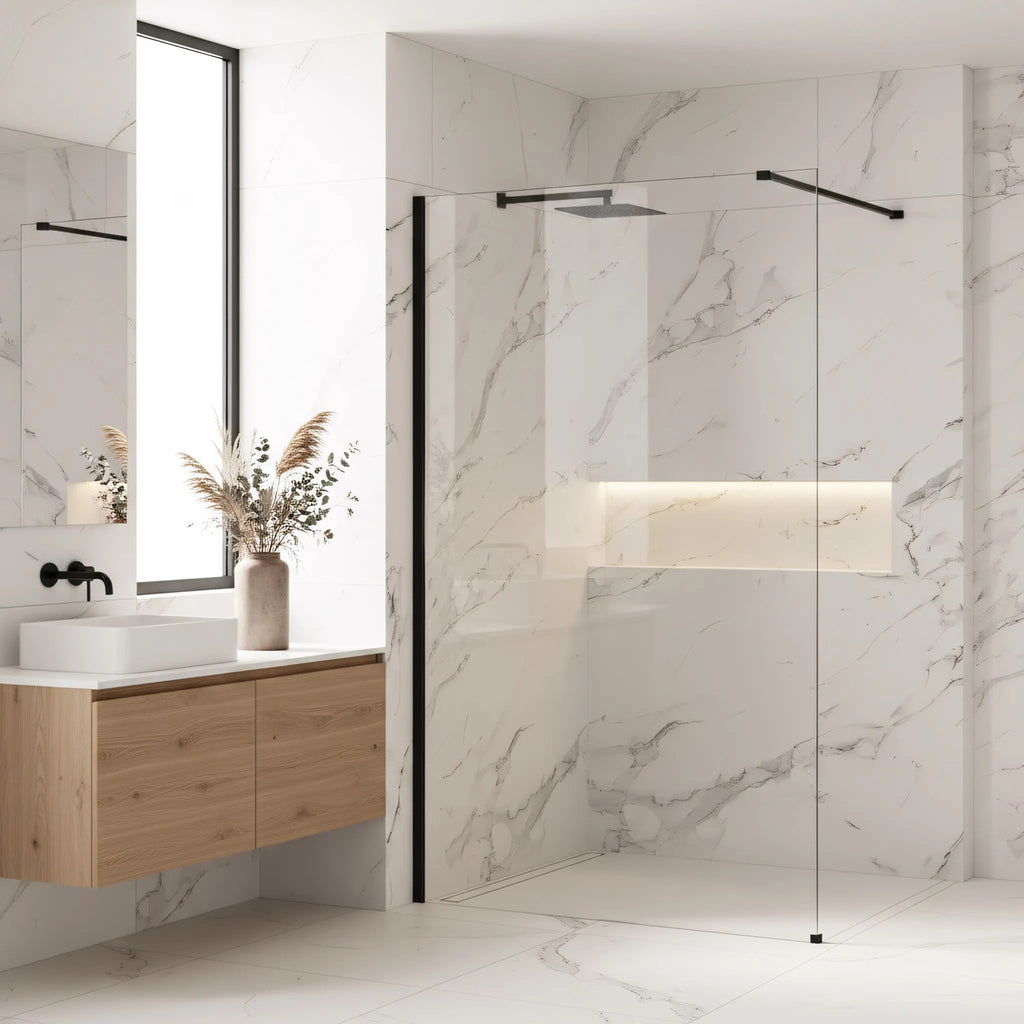 Sprchová zástena Rea Flexi Transparent / Black 140  9