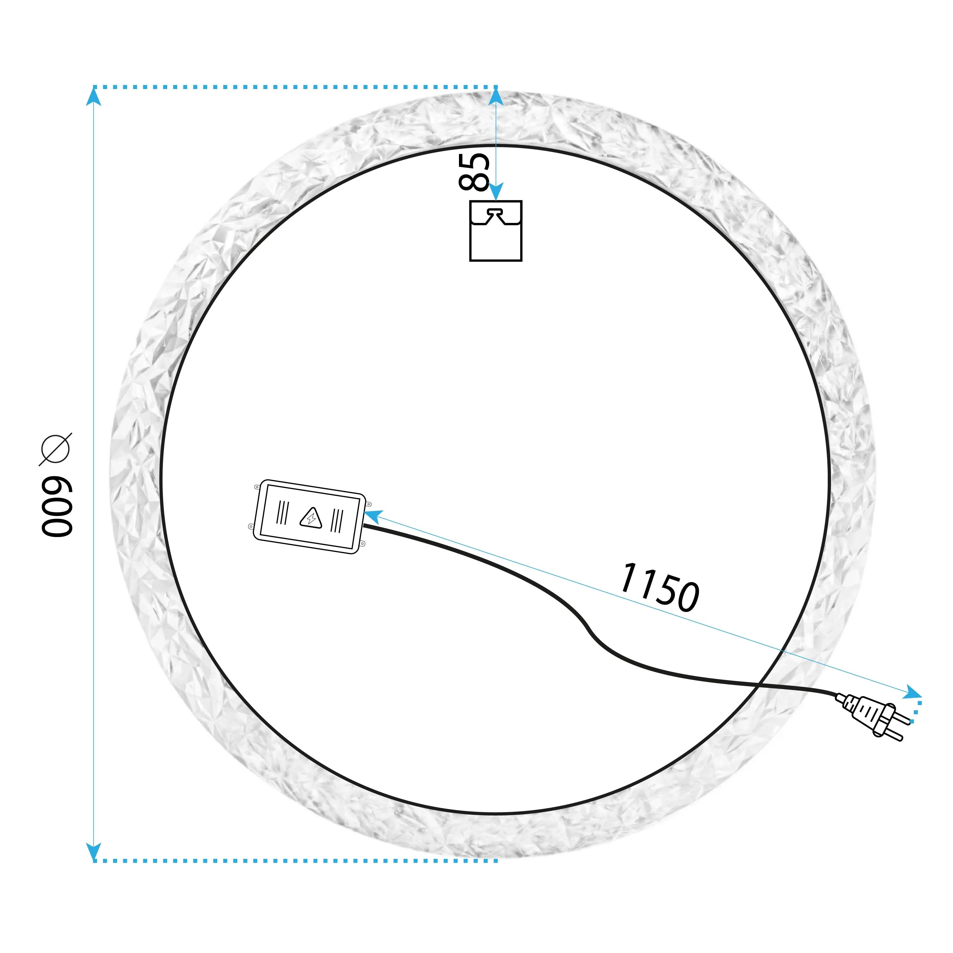 Zrkadlo LED 60cm 107  9