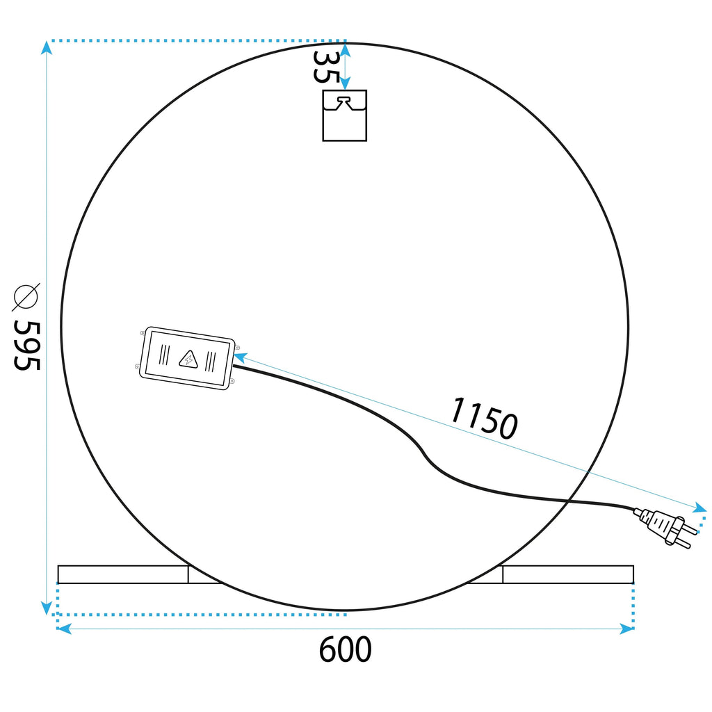 Zrkadlo LED 60cm 102  9