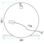 Zrkadlo LED 60cm 102  9